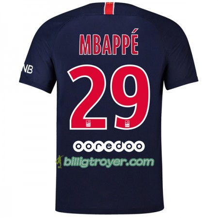 Billige Fotballdrakter Paris Saint-Germain Mbappe 29 Hjemmedraktsett 2018/19 Kortermet